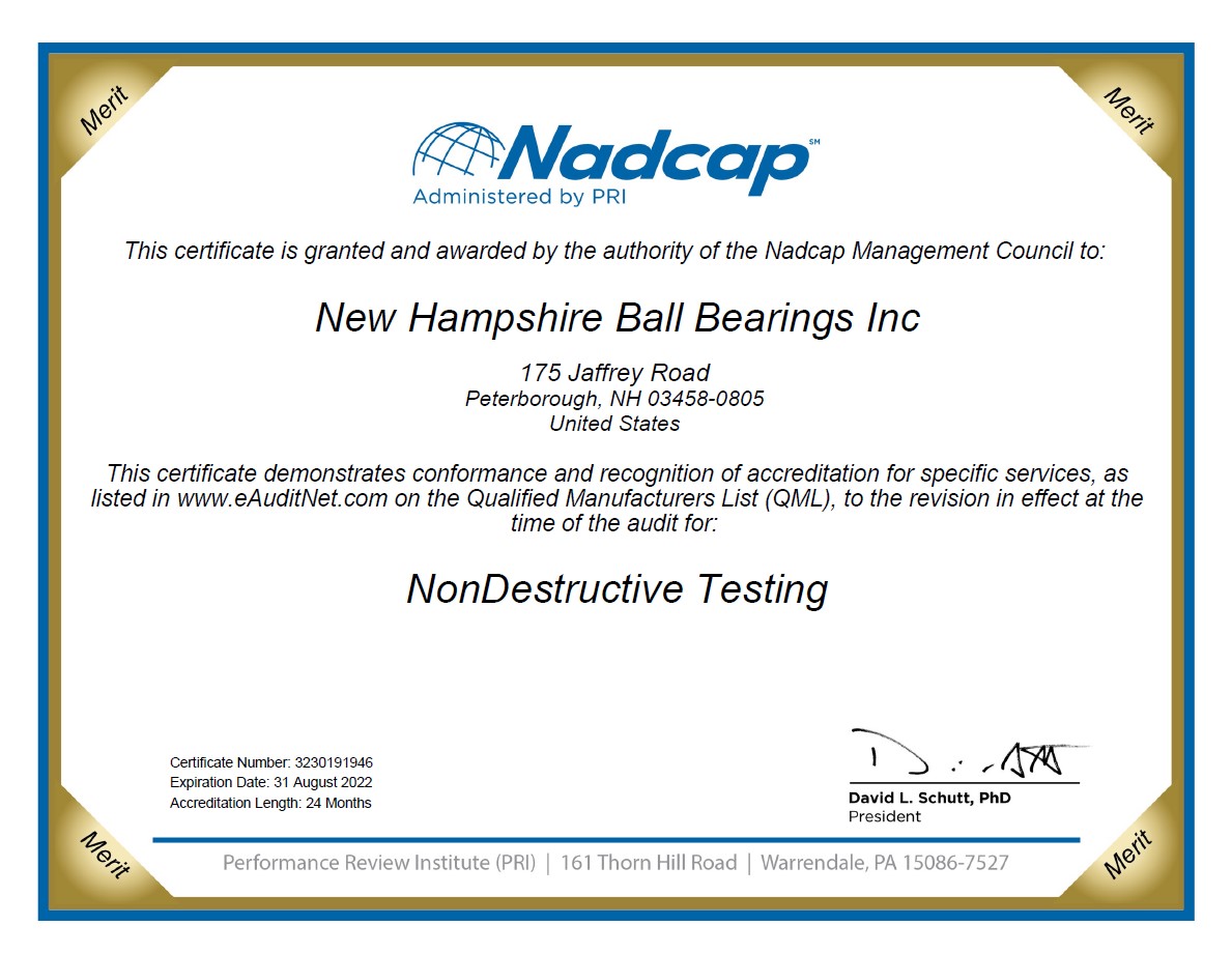 NHBB HiTech Division Nadcap NDT Certification