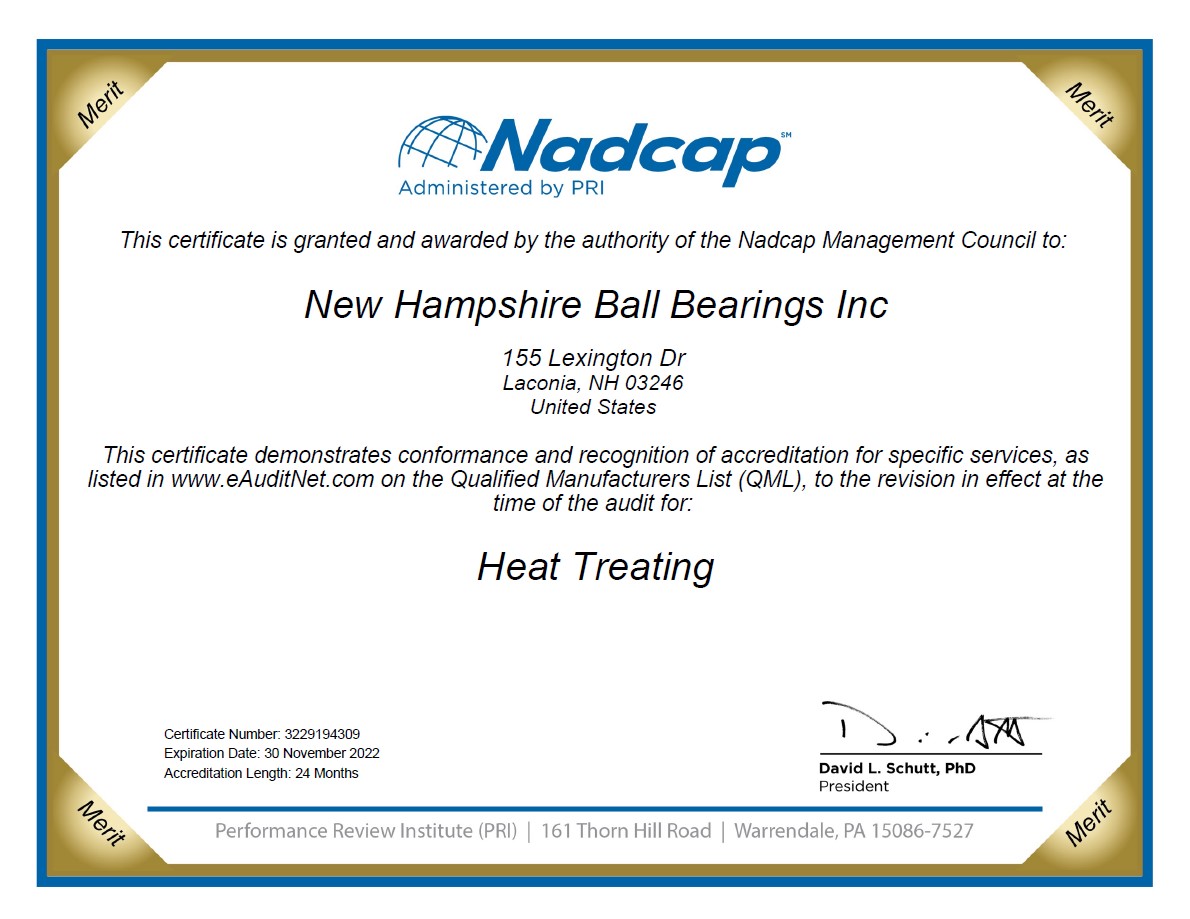NHBB Astro Division Nadcap Heat Treat Certification