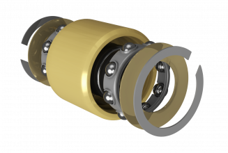 Duplex airframe control ball bearing